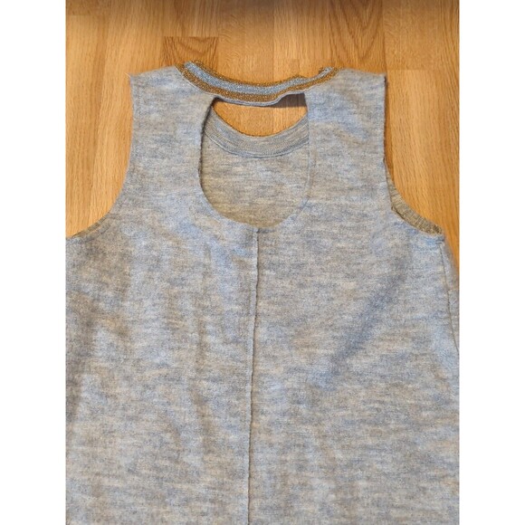 Knitted And Knotted Anthropologie Dress Small Gray Wool Drop Waist Sleeveless - Picture 12 of 13